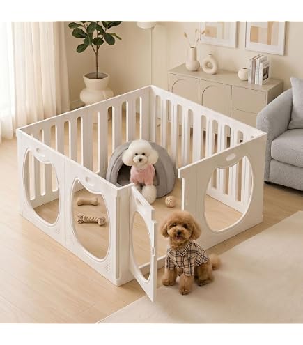 Amazon | FXW AuraSpace 透明アクリル犬用サークル 室内用 60cm 12枚